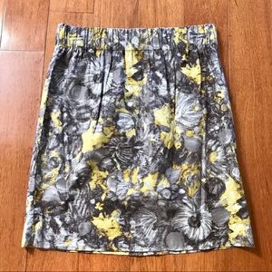 Talbots Yellow and Grey Floral Skirt